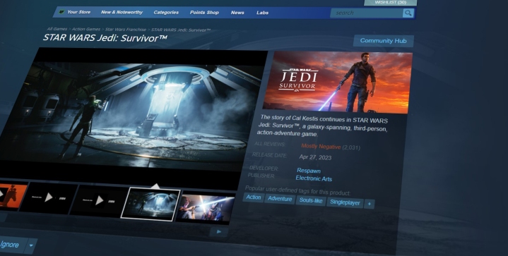 Star Wars Jedi: تقييمات Survivor على Steam.