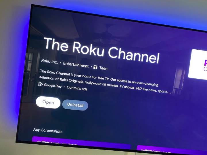 تطبيق قناة Roku على Google TV.